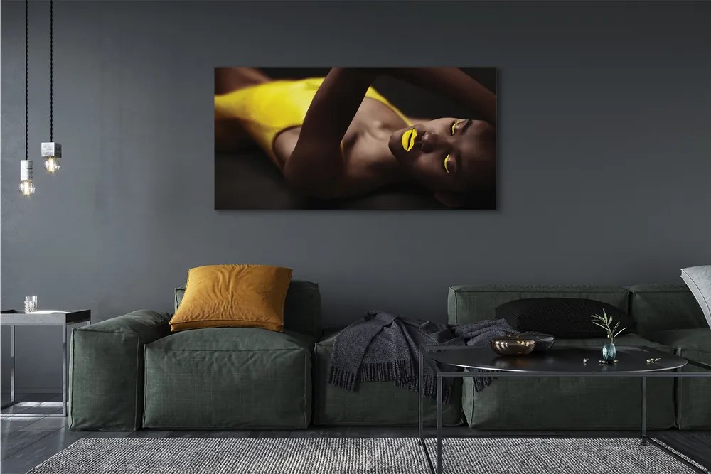 Duży obraz na płótnie Kobieta z Żółtymi Ustami
