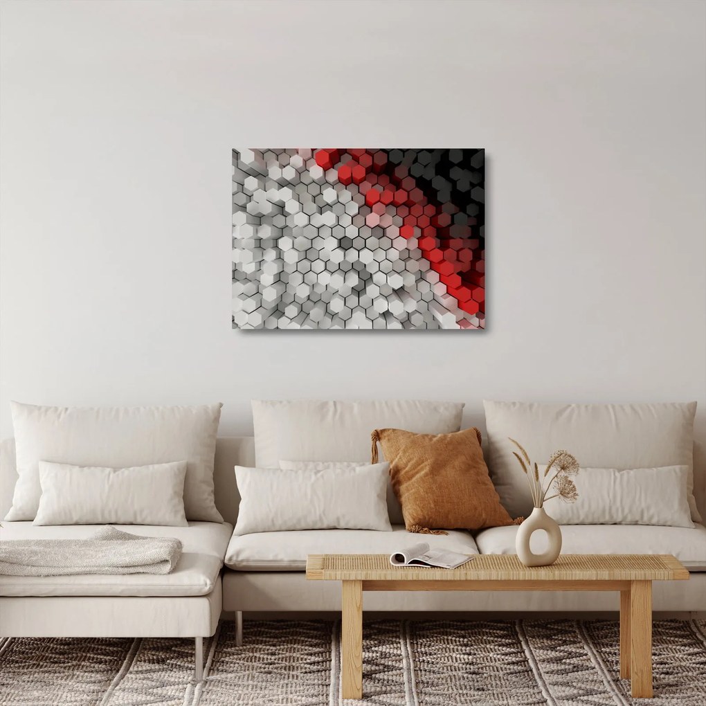 Obraz na szkle - sześciokąty 3D (70x50 cm)