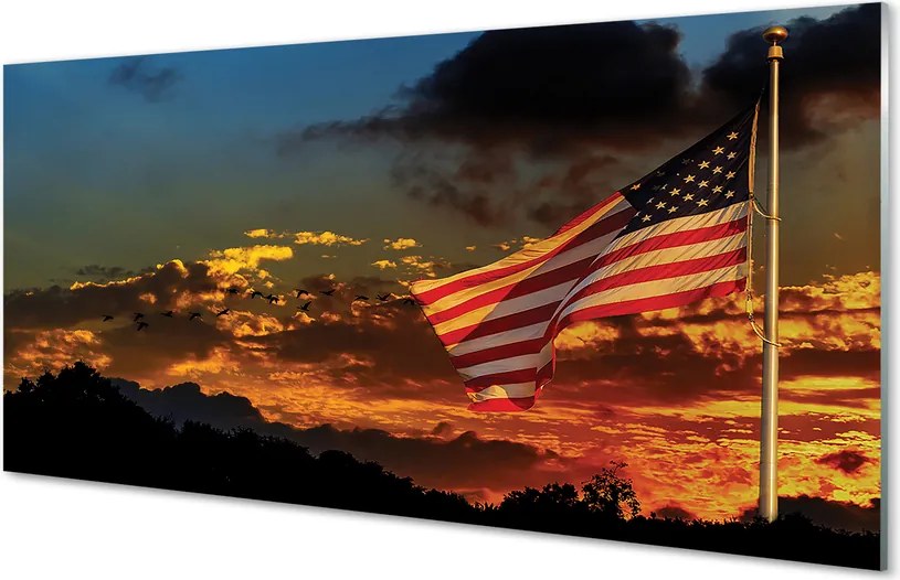Panel szklany do Kuchni Amerykański Sztandar