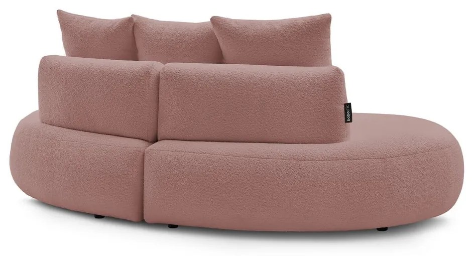 Różowa sofa z materiału bouclé 260 cm Saint-Germain – Bobochic Paris