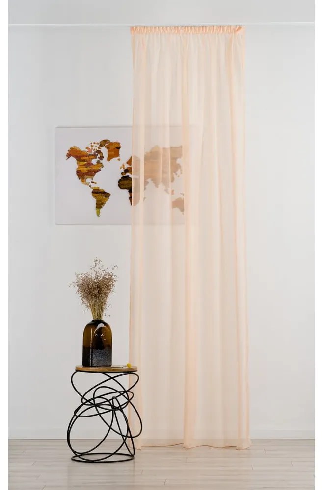 Łososiowa firanka 300x260 cm Voile – Mendola Fabrics