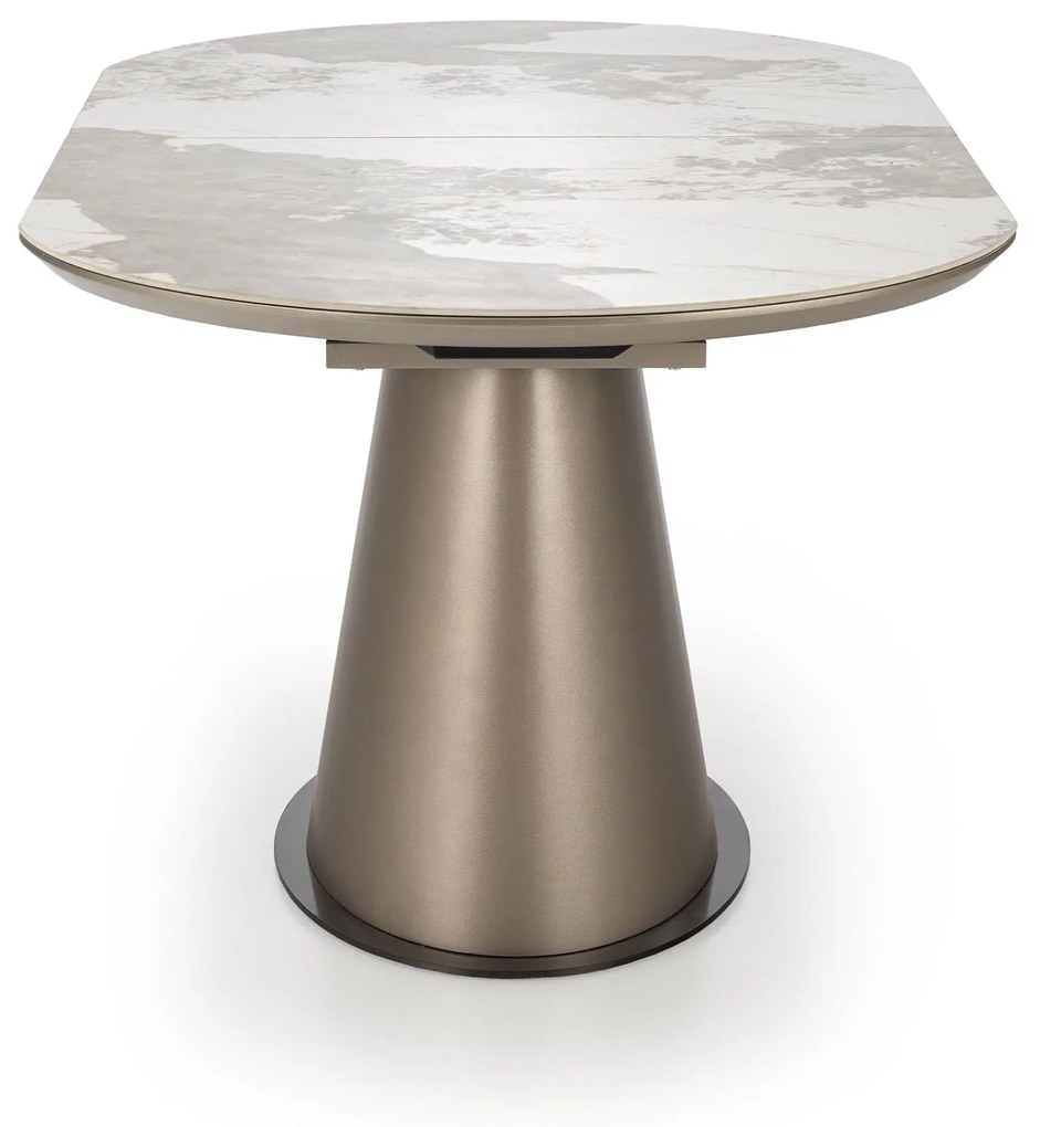 ROBINSON stół rozkładany 160-200/90/76 cm, beżowy marmur cappuccino czarny