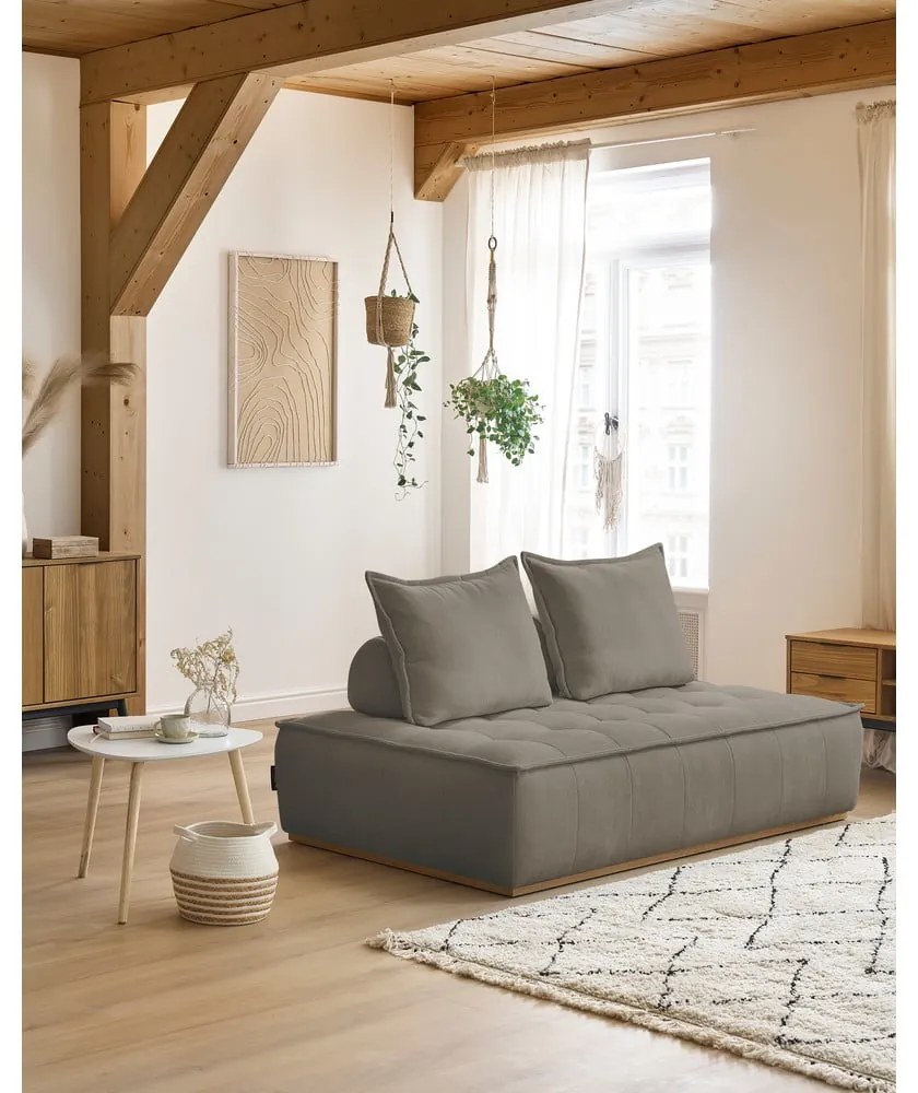 Szarobrązowa sofa z tkaniny szenilowej 175 cm Elisa – Bobochic Paris