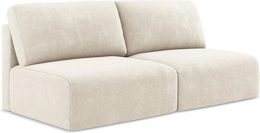 Otwarta Sofa 3-osobowa z funkcją spania - z tkaniny szenilowej - jasny beż - KONA