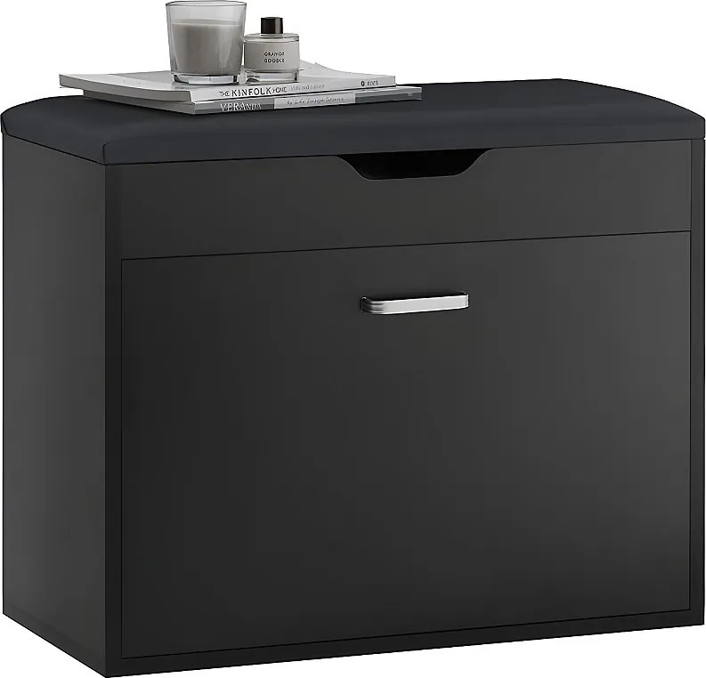 Ławka na buty z siedziskiem i pojemnik Czarny FSR95-SCH