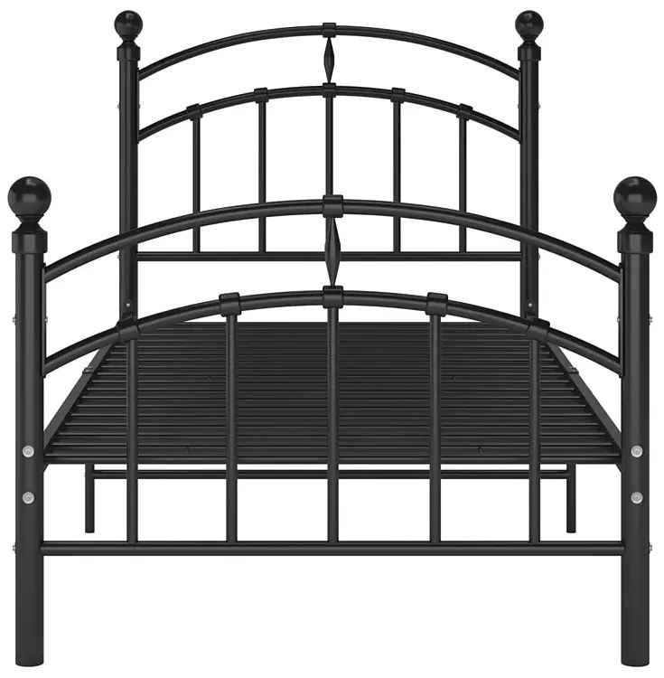 Czarne Metalowe Łóżko Pojedyncze 100X200 Cm A4-F04