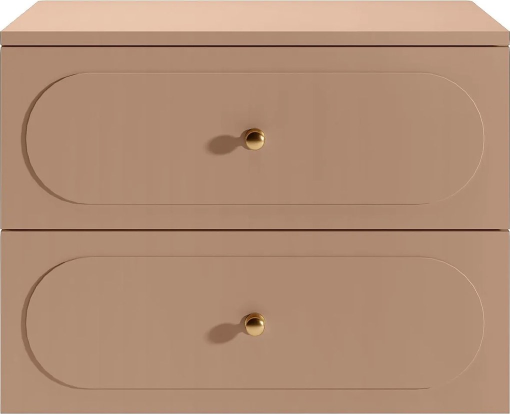 Szafka łazienkowa wisząca pod umywalkę z blatem - Stary róż - 80 cm - SATOBAL