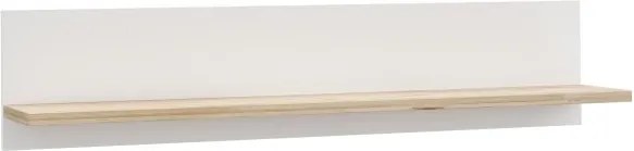 Prosta półka ścienna 120 cm Vankka 03, kolor dąb/biały