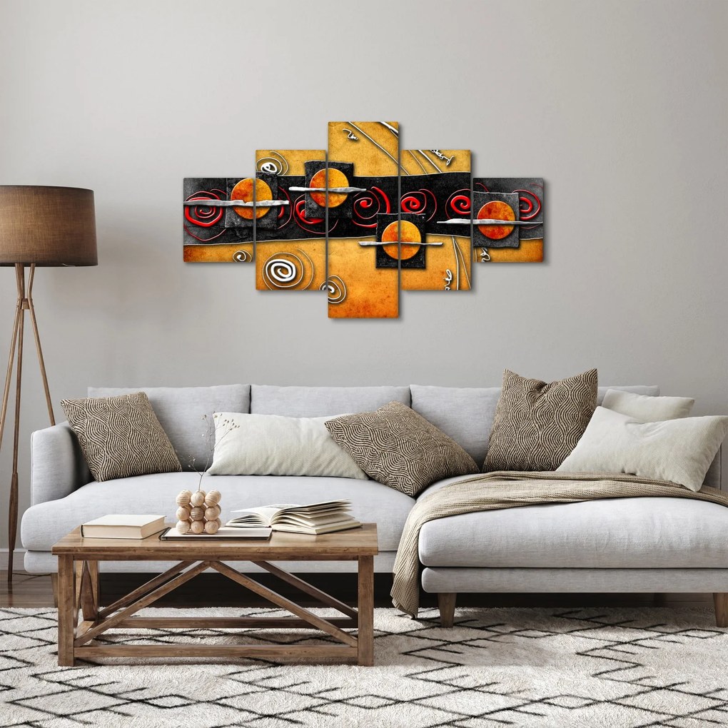 Abstrakcyjny obraz - Planety (125x70 cm)