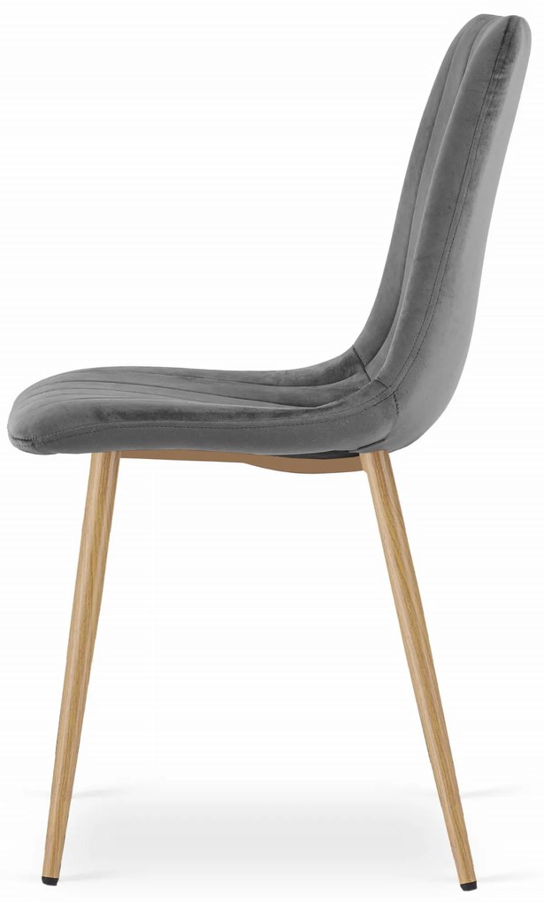Ciemnoszare krzesło do kuchni LAVA aksamitne
