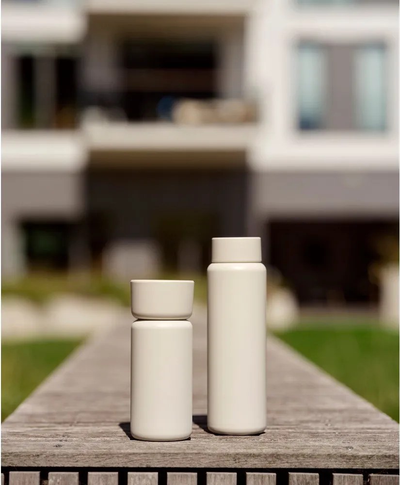 Beżowy kubek termiczny ze stali nierdzewnej 400 ml Singles – Zone