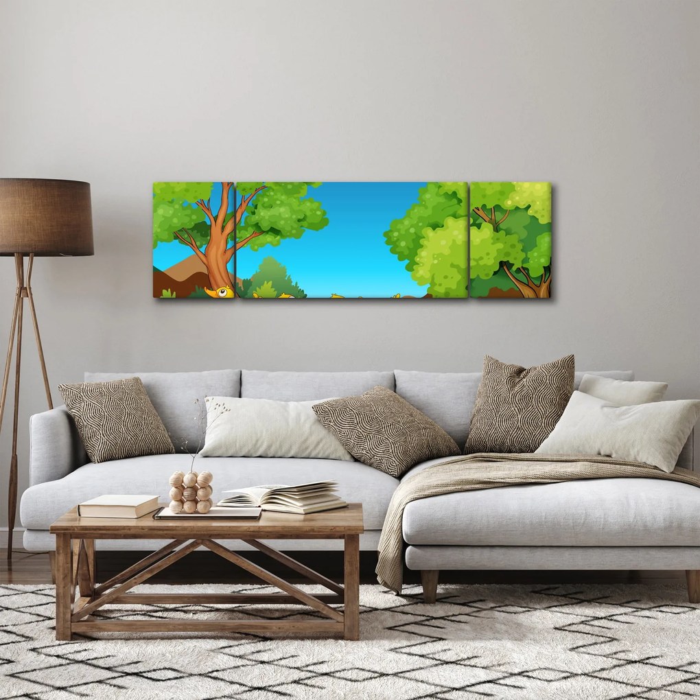 Obraz - Wesołe kaczątka (170x50 cm)