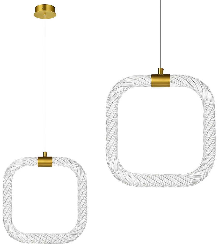 LAMPA SUFITOWA WISZĄCA LED LHJ056-CP1 ZŁOTA SZCZOTKOWANA
