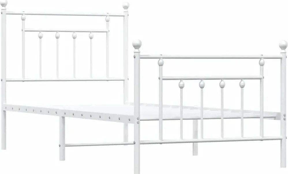 Białe metalowe łóżko pojedyncze 100x200 cm L7-P41