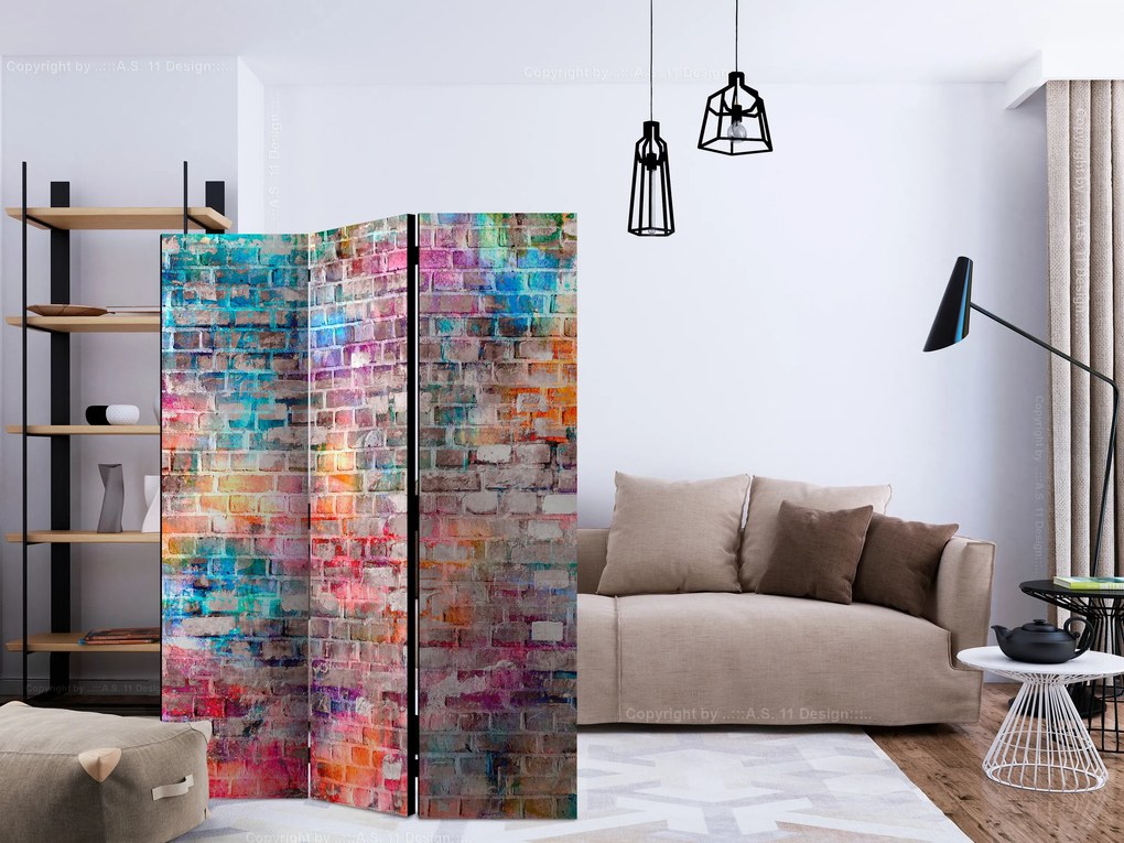 Parawan jednostronny Tła i desenie 135x172 cm 3-częściowy wielokolorowy ARTGEIST B