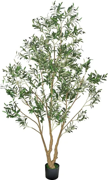 Sztuczne Drzewa SucceBuy 240 cm Sztuczne Drzewo, Dekoracyjna Roślina z PE w Czarnej Doniczce, Realistyczny Pień i Liście, Sztuczne Drzewo Oliwne do Biura, Salonu