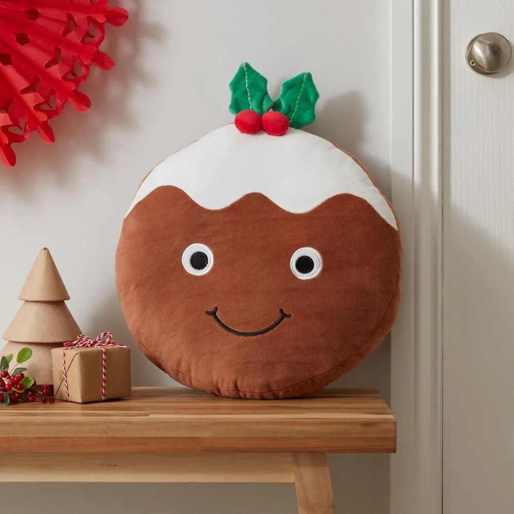 Pluszowa poduszka dekoracyjna ze świątecznym motywem 35x35 cm Christmas Pudding – Catherine Lansfield