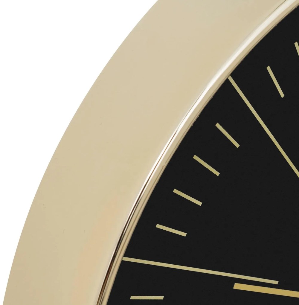 Zegar do salonu nowoczesny Edith, ścienny, czarny, Ø 30 cm