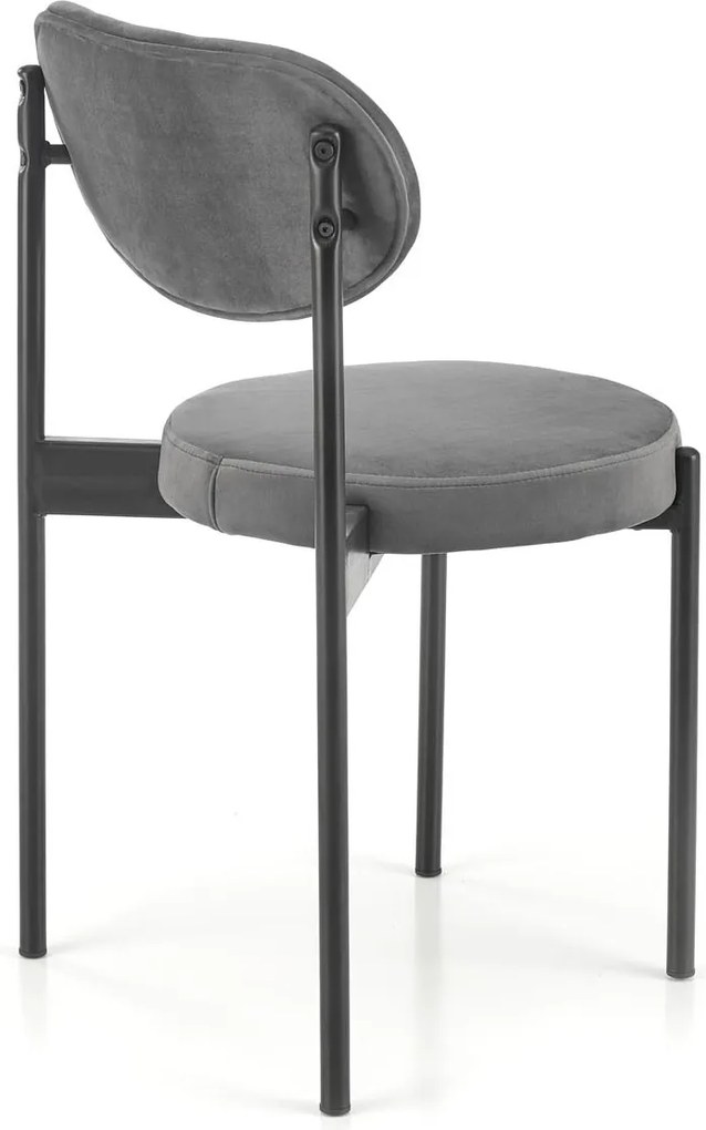 Proste krzesło K509 z welurową tapicerką