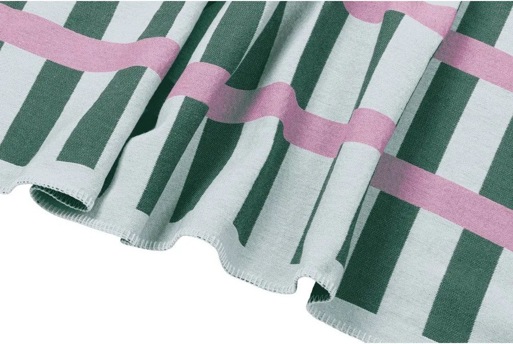 Zielono-różowy koc 160x200 cm Onu – noo.ma