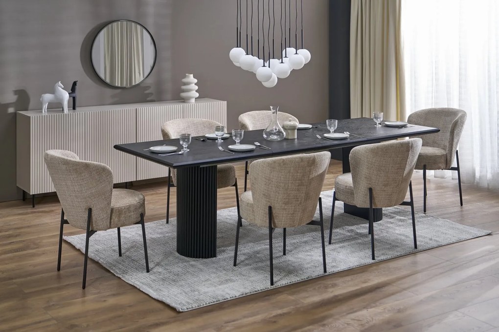 Czarny rozkładany do 250 cm stół Bolero Halmar