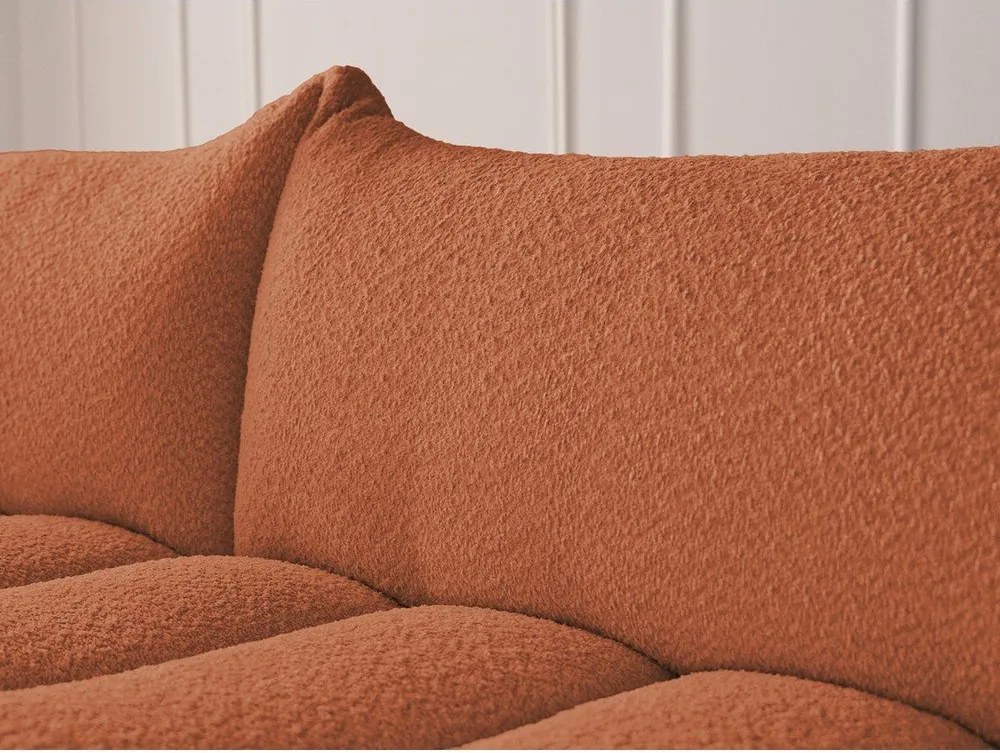 Pomarańczowy narożnik z materiału bouclé (lewostronny/z szezlongiem) Azra – Bobochic Paris