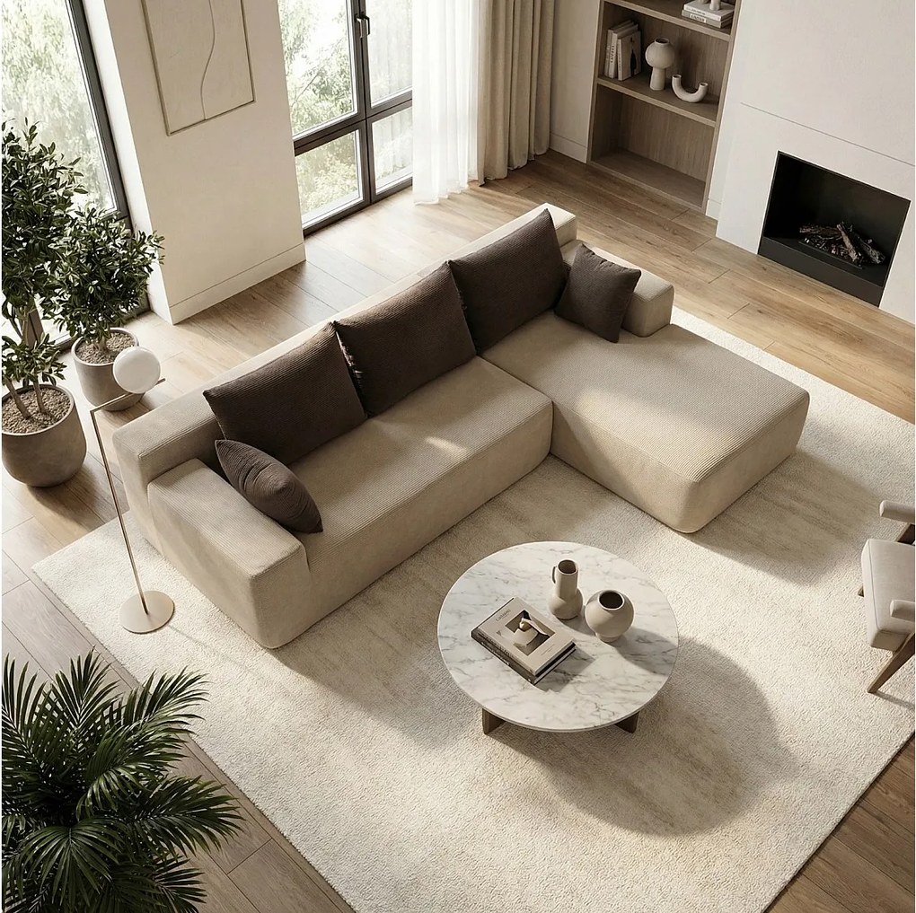 Coco Living Sofa do salonu Luna 3-osobowa – piaskowy brąz prawa