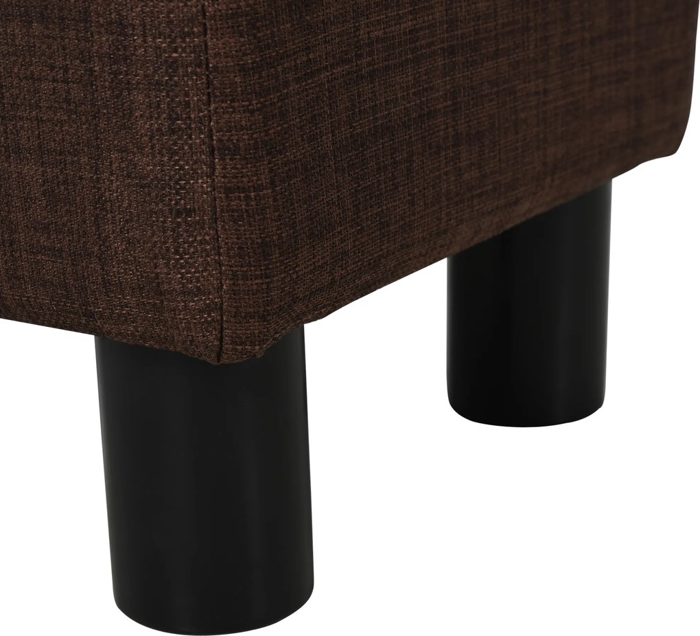 HOMCOM Pufa Elegancka Materiałowa jako Podnóżek w Kolorze Brązowym 40x30x24cm | Aosom PL