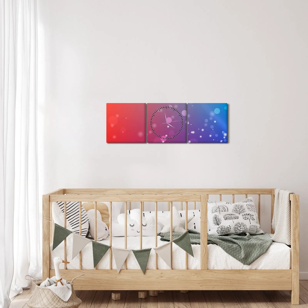 Obraz - Nowoczesne malarstwo abstrakcyjne (z zegarem) (90x30 cm)