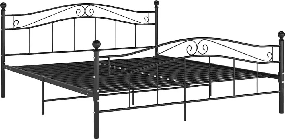 Czarne metalowe łóżko małżeńskie 200x200 cm T4-D19