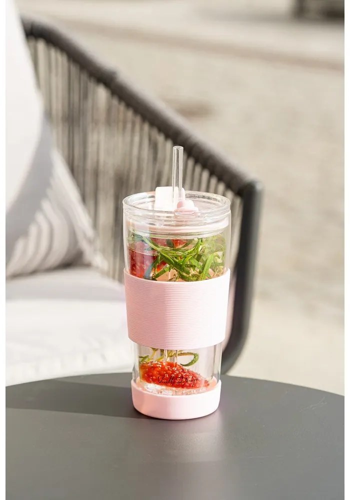 Różowy kubek termiczny 600 ml Fuori – Vialli Design