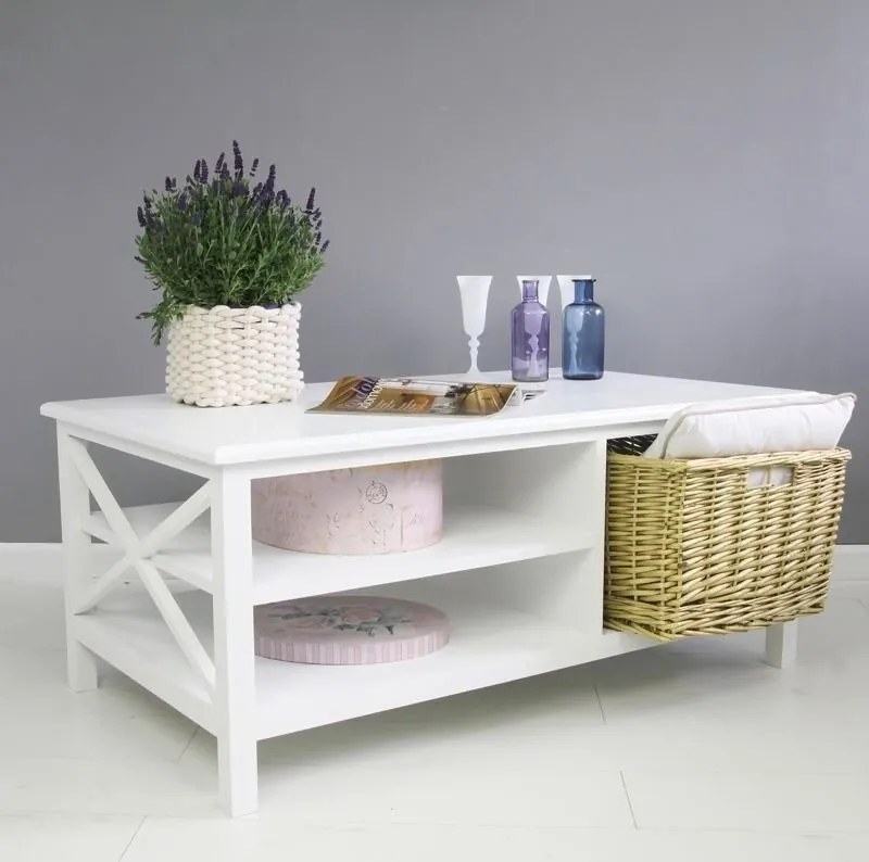 Stolik kawowy, matowa biel