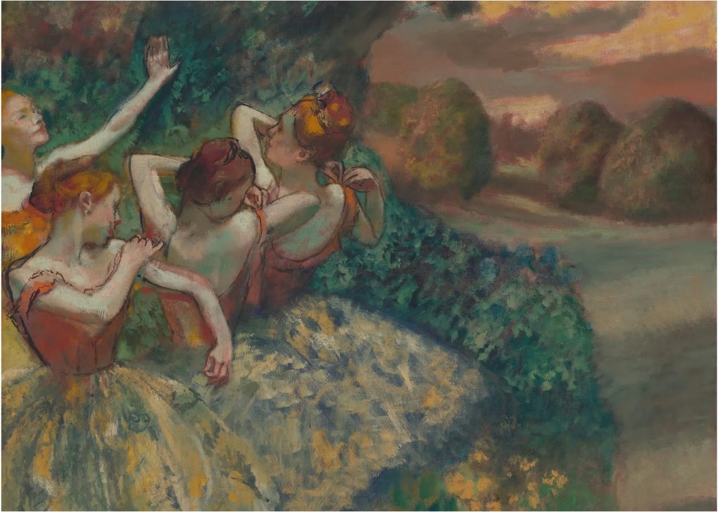 Obraz na szkle - Edgar Degas, Four Dancers, reprodukcje (70x50 cm)