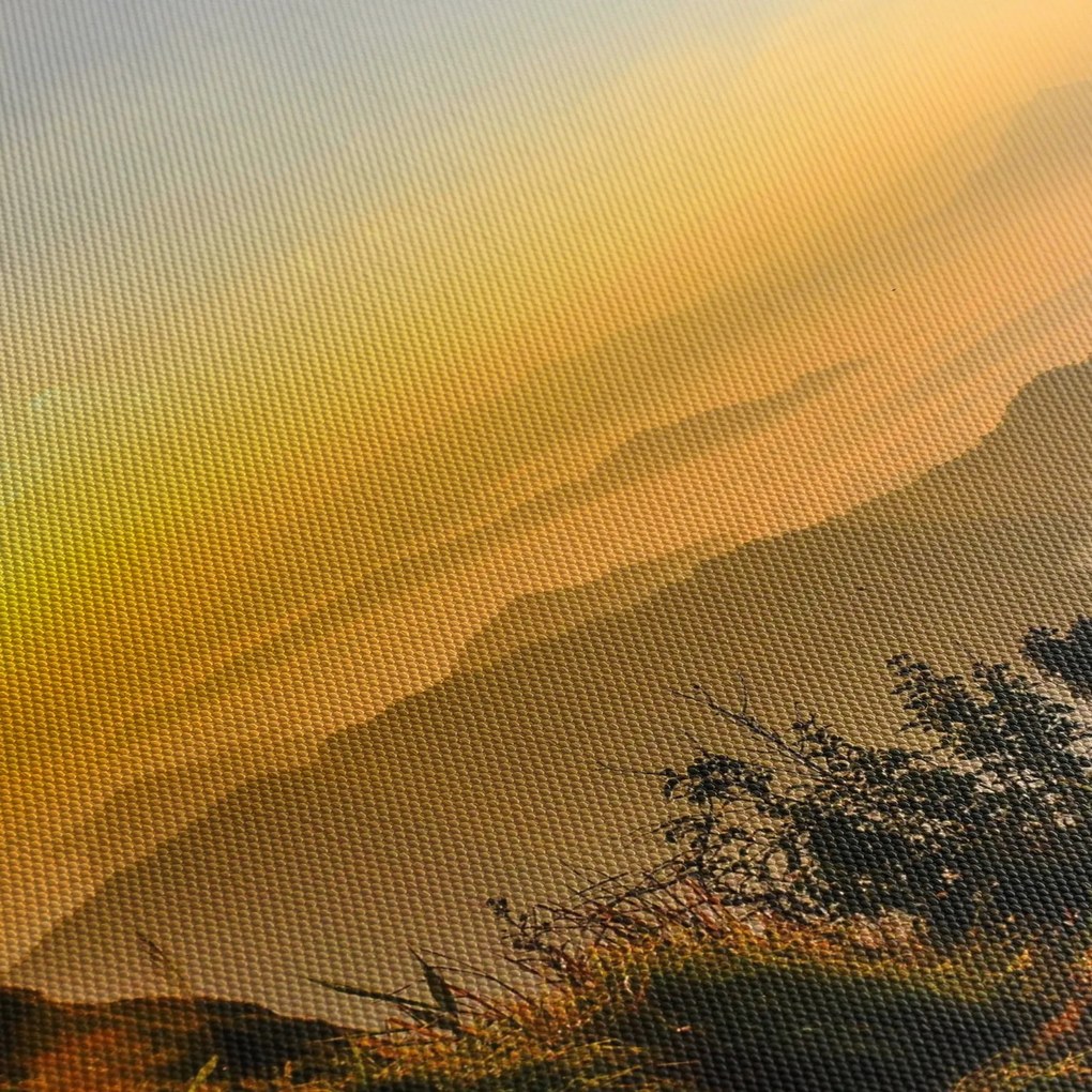 Obraz doliny w porannej mgle (170x50 cm)