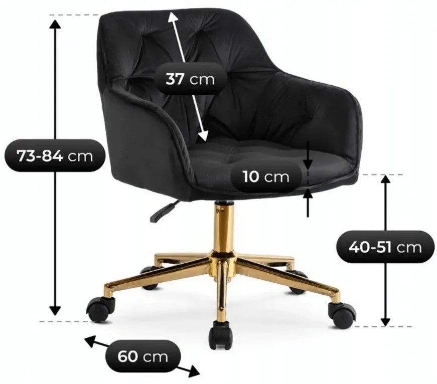 Tapicerowany czarny fotel obrotowy K3-N60