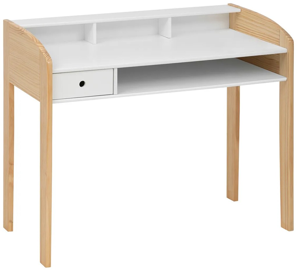 Biurko dziecięce w skandynawskim stylu, nogi z drewna z recyklingu, 100 x 52 x 85 cm
