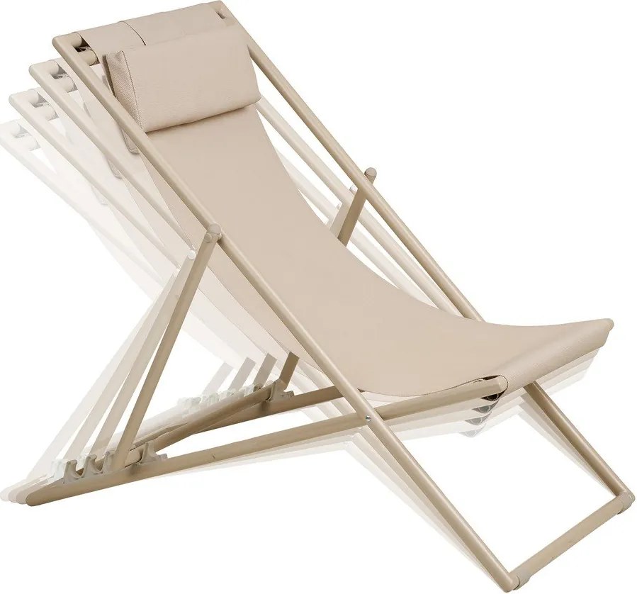 Beżowy metalowy leżak ogrodowy Curtis – House Nordic