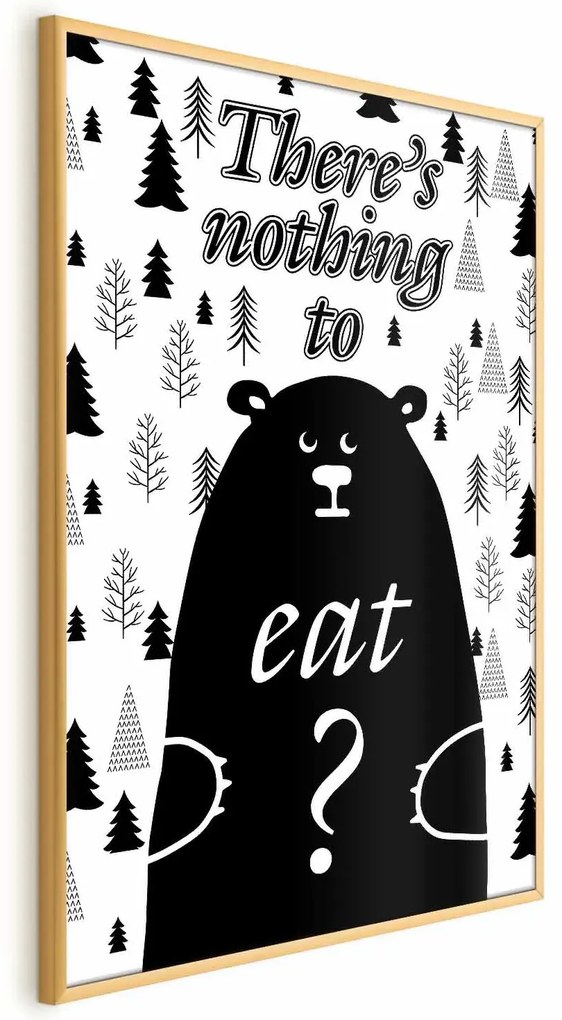 Plakat Nothing to eat 21x30 cm z ramą złotą bez marginesu ARTGEIST B