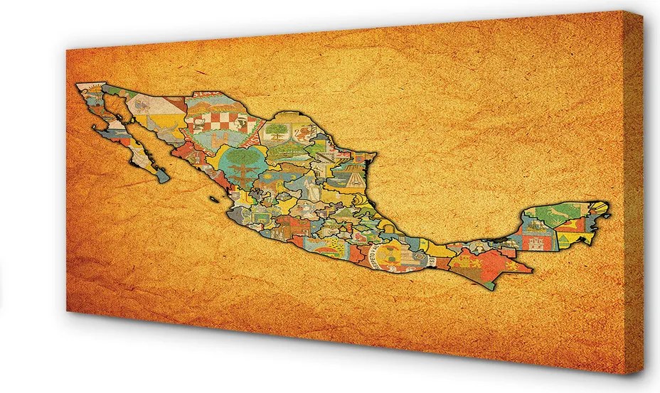 Duży obraz na płótnie Kolorowa Mapa Świata