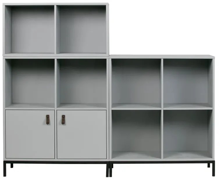 Szary regał modułowy z litego drewna sosnowego 81x81 cm Vt – vtwonen