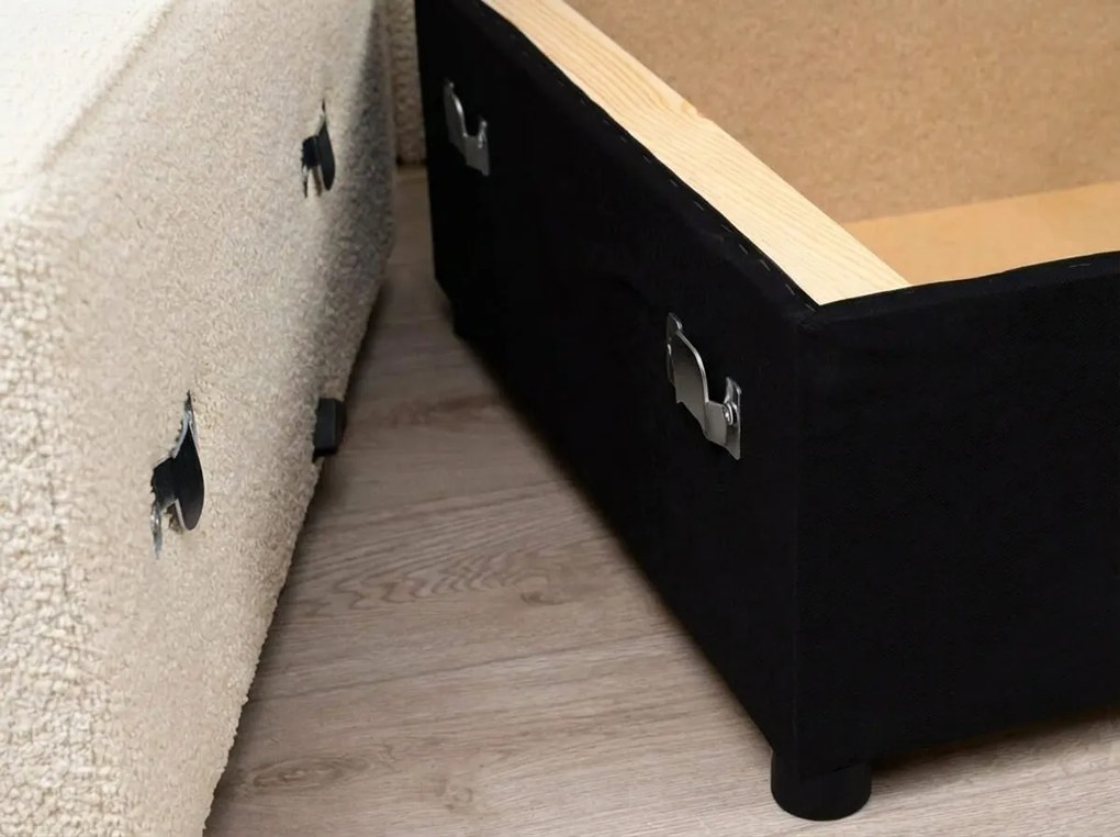 Rozkładana narożna sofa SMART BOUCLE 232x143 cm, szarobrązowa, uniwersalna