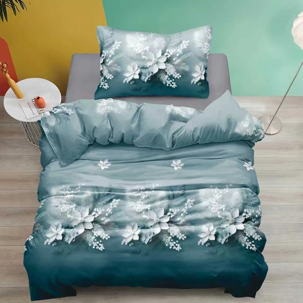 PrzytulneMieszkanie.pl PrzytulneMieszkanie.pl Bawełniana pościel OLAVIE niebieska Rozmiar pościeli: 70 x 90 cm | 140 x 200 cm