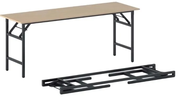 Stół konferencyjny FAST READY, 170x50 cm, czarna podstawa, buk
