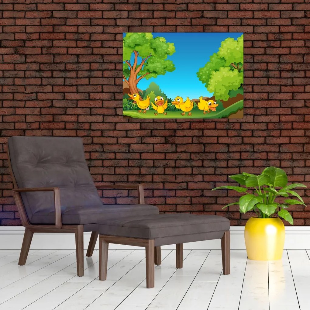 Obraz - Wesołe kaczątka (70x50 cm)