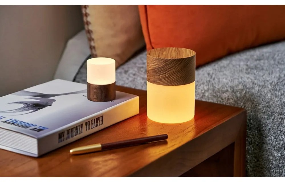 Naturalna lampa stołowa ze ściemniaczem i szklanym kloszem (wys. 10,5 cm) Lemelia – Gingko
