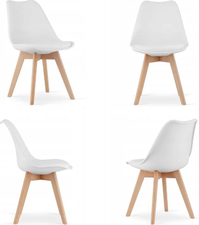 Zestaw stół i 4 krzesła Savio 078, 120x80 cm, dąb sonoma/biały, krzesła białe