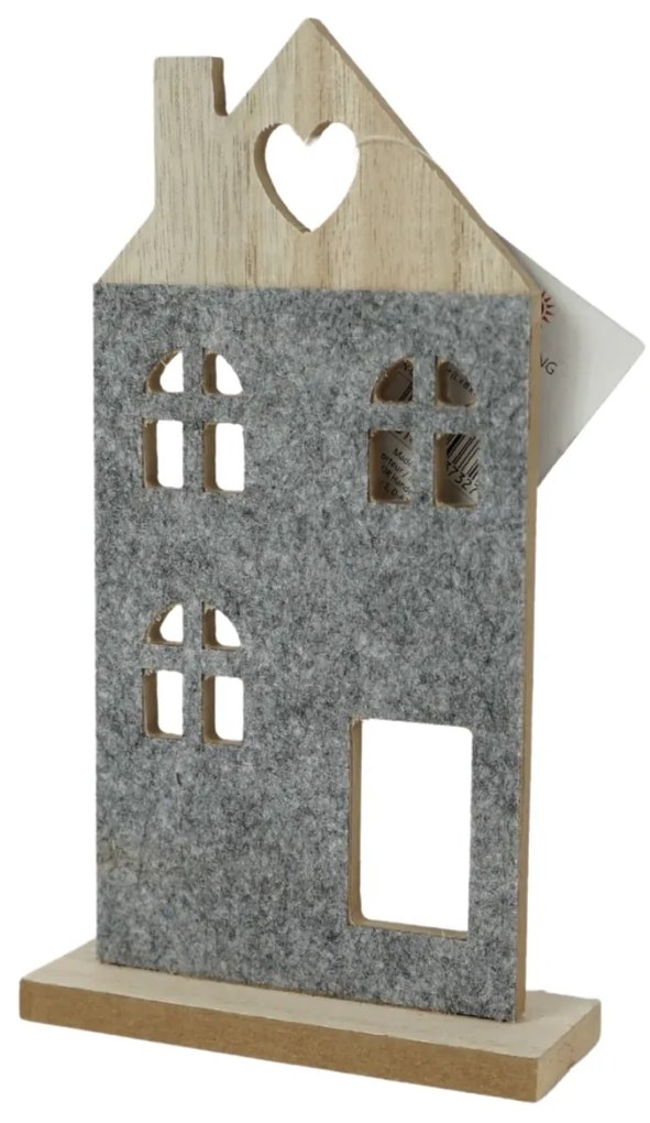 Drewniany domek dekoracyjny HEARTLY 21 cm