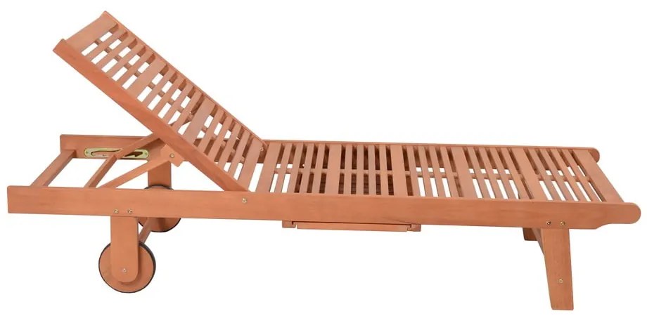Kremowo-naturalny drewniany leżak ogrodowy San Diego – Garden Pleasure