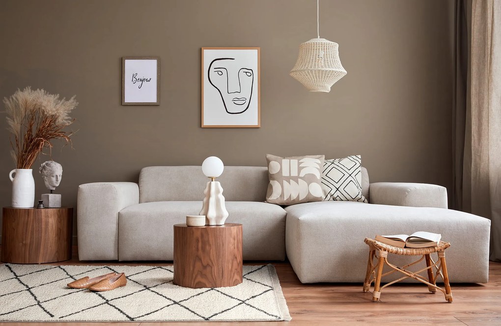 Dywan shaggy Blake romby kremowo-szary 80 cm x 150 cm