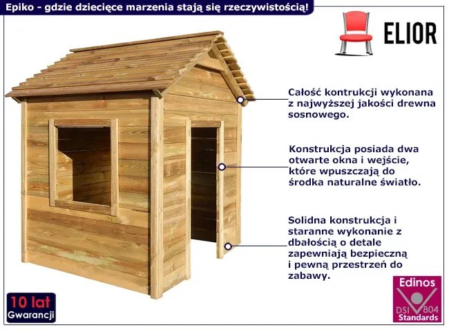 Domek ogrodowy z drewna sosnowego Galapi 3X